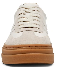 Steve Madden Dodge Suede and Leather Low-Top Gum Sole Platform Sneakers