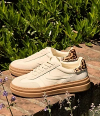 Steve Madden Dodge Suede and Leather Leopard Accent Gum Sole Platform Sneakers