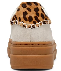 Steve Madden Dodge Suede and Leather Leopard Accent Gum Sole Platform Sneakers