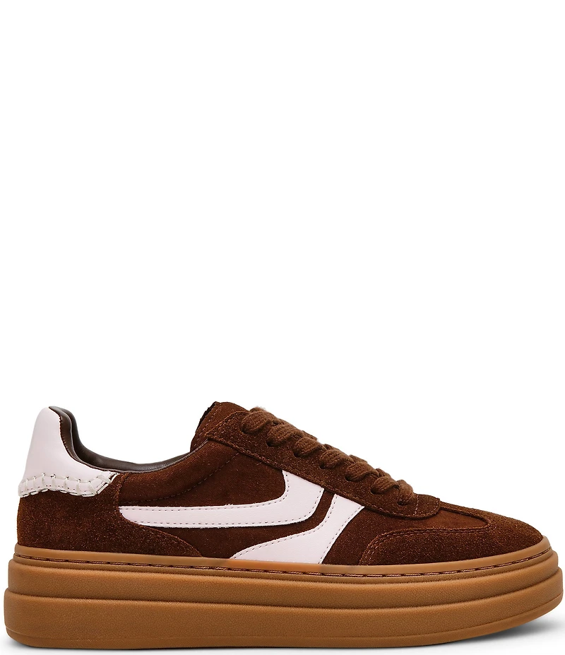 Steve Madden Dodge Suede Low Top Gum Sole Platform Sneakers