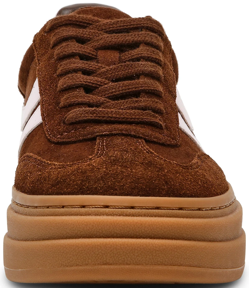 Steve Madden Dodge Suede Low Top Gum Sole Platform Sneakers