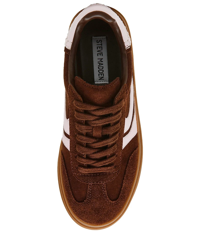 Steve Madden Dodge Suede Low Top Gum Sole Platform Sneakers