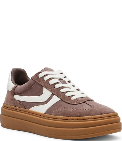 Steve Madden Dodge Suede Low Top Gum Sole Platform Sneakers