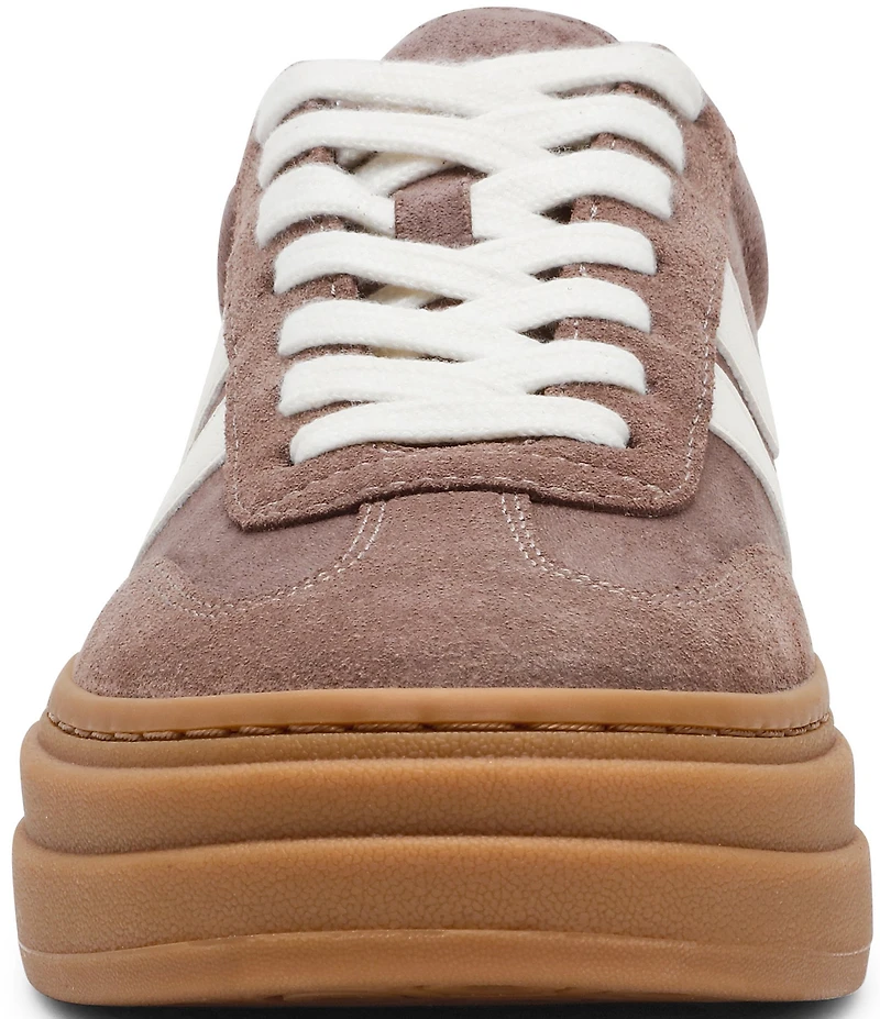 Steve Madden Dodge Suede Low Top Gum Sole Platform Sneakers