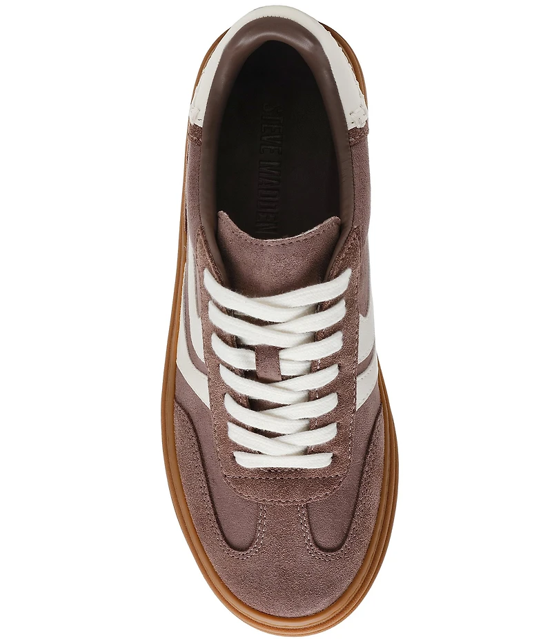 Steve Madden Dodge Suede Low Top Gum Sole Platform Sneakers