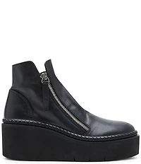 Steve Madden Drift Leather Moto Wedge Platform Booties