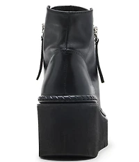 Steve Madden Drift Leather Moto Wedge Platform Booties