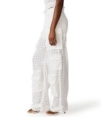 Steve Madden Duo Eyelet Mid-Rise Coordinating Utility Cargo Pants