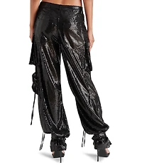 Steve Madden Duo Sequin Mid Rise Cargo Pants
