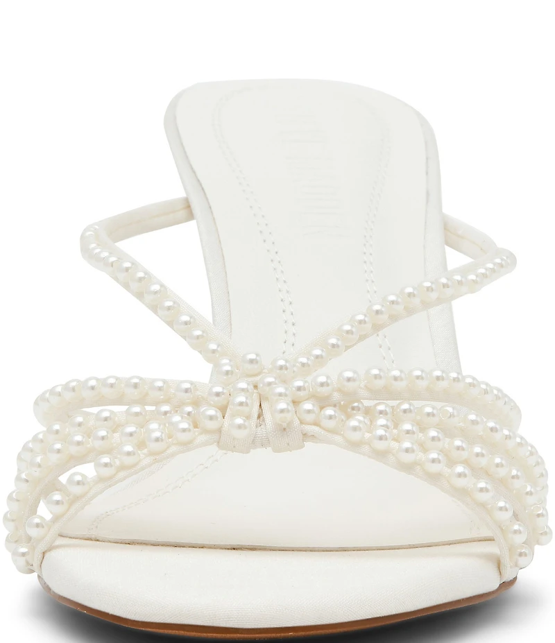 Steve Madden Edna Pearl Embellished Strappy Dress Slide Sandals