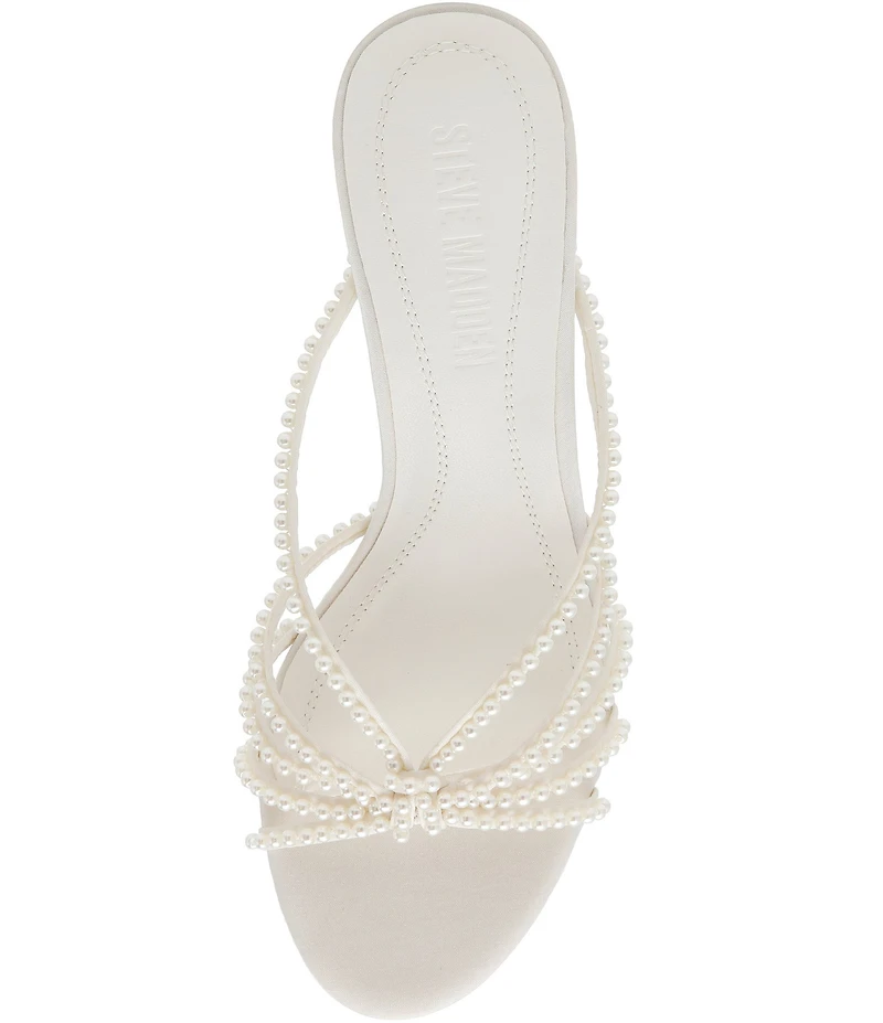 Steve Madden Edna Pearl Embellished Strappy Dress Slide Sandals