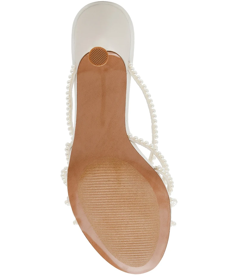 Steve Madden Edna Pearl Embellished Strappy Dress Slide Sandals