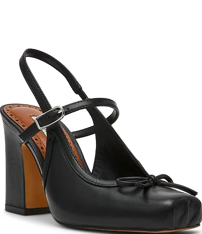 Steve Madden Elainie Nappa Leather Bow Slingback Pumps