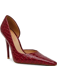 Steve Madden Elegant Croco Embossed d'Orsay Stiletto Pumps
