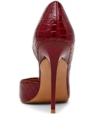 Steve Madden Elegant Croco Embossed d'Orsay Stiletto Pumps