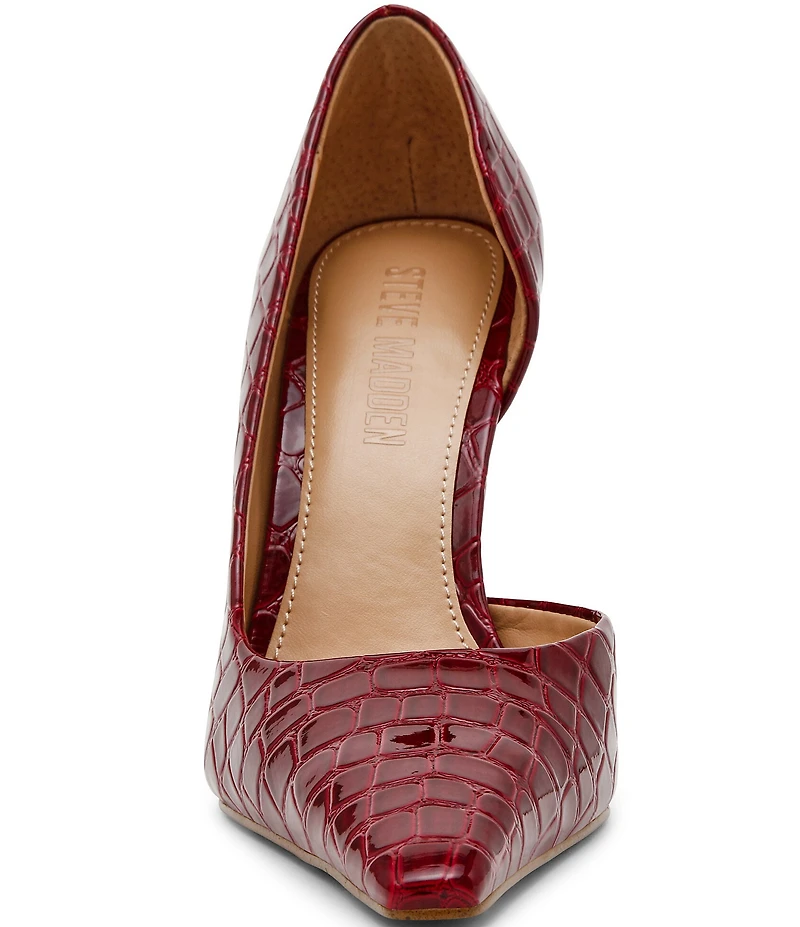 Steve Madden Elegant Croco Embossed d'Orsay Stiletto Pumps
