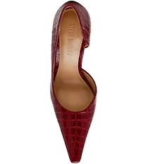 Steve Madden Elegant Croco Embossed d'Orsay Stiletto Pumps