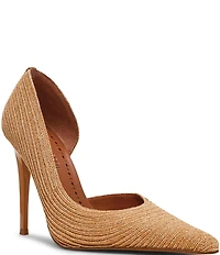 Steve Madden Elegant Raffia d'Orsay Stiletto Pumps