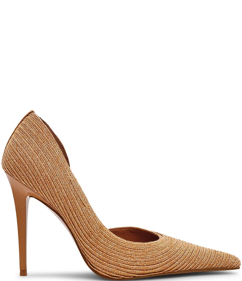 Steve Madden Elegant Raffia d'Orsay Stiletto Pumps