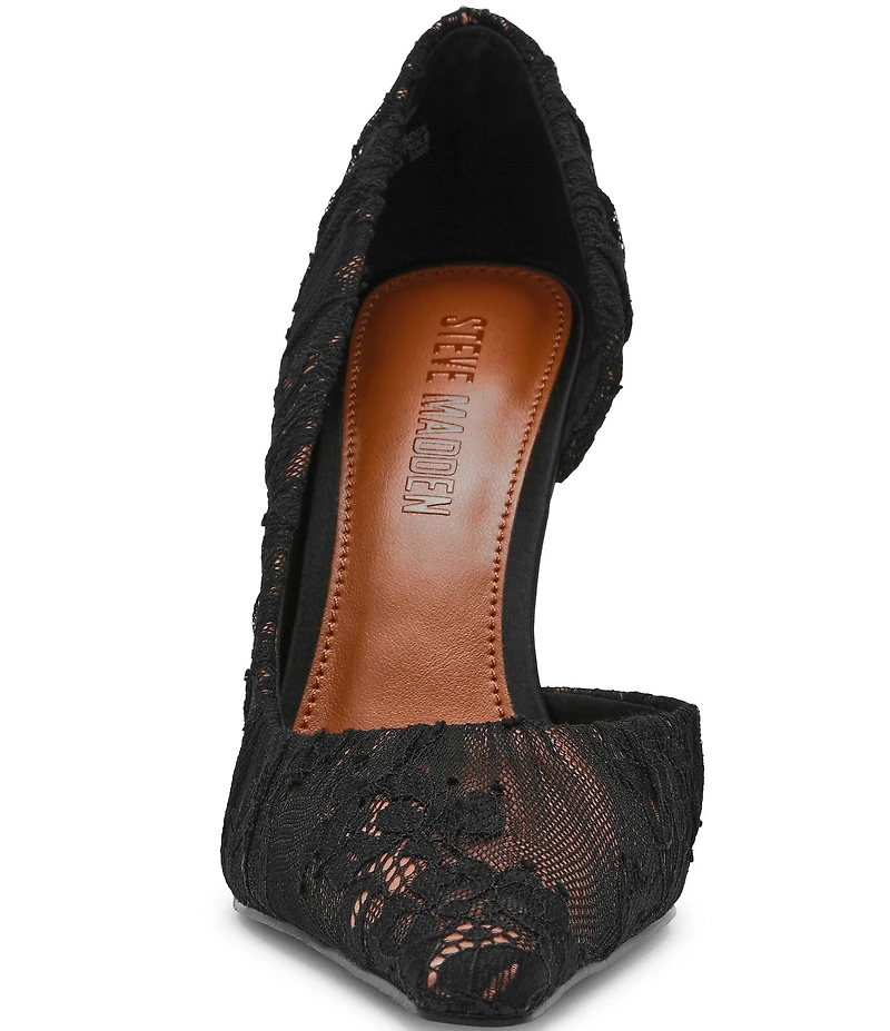 Steve Madden Elegant Satin Lace d'Orsay Stiletto Pumps