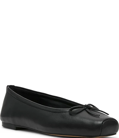Steve Madden Eleve Nappa Leather Square Toe Ballet Flats