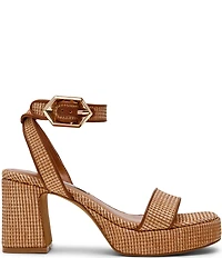 Steve Madden Elida Woven Raffia Platform Dress Sandals