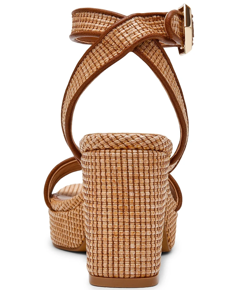Steve Madden Elida Woven Raffia Platform Dress Sandals