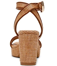Steve Madden Elida Woven Raffia Platform Dress Sandals