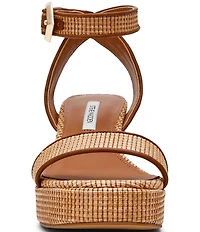 Steve Madden Elida Woven Raffia Platform Dress Sandals
