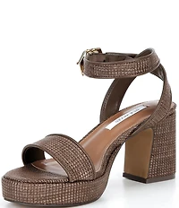 Steve Madden Elida Woven Raffia Platform Dress Sandals