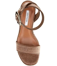 Steve Madden Elida Woven Raffia Platform Dress Sandals