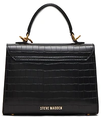 Steve Madden Elloise Crocodile Embossed Belted Charm Satchel Bag