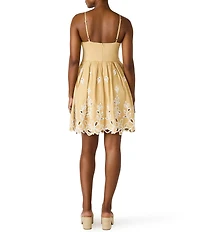 Steve Madden Emelia Embroidered Floral Sleeveless Mini Dress