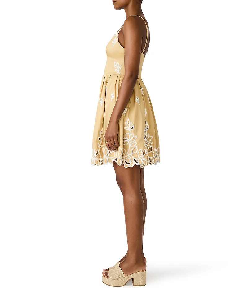 Steve Madden Emelia Embroidered Floral Sleeveless Mini Dress