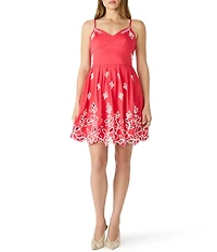 Steve Madden Emelia Embroidered Floral Sleeveless Mini Dress