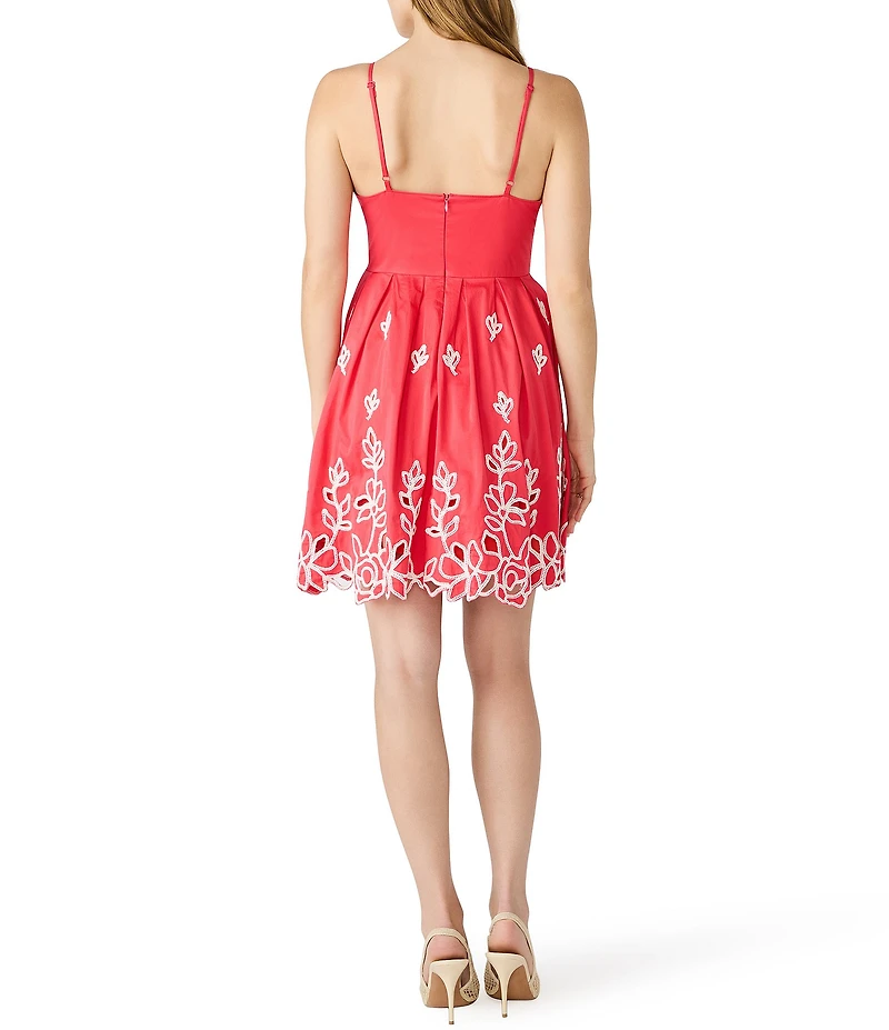 Steve Madden Emelia Embroidered Floral Sleeveless Mini Dress