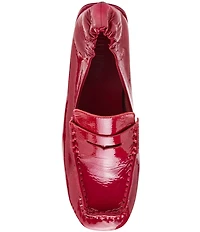 Steve Madden Estee Crinkle Patent Leather Block Heel Penny Loafer Pumps