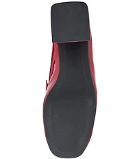Steve Madden Estee Crinkle Patent Leather Block Heel Penny Loafer Pumps