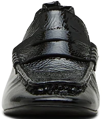Steve Madden Estee Crinkle Patent Leather Block Heel Penny Loafer Pumps