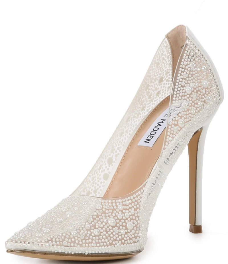 Steve Madden Evelyn-P Clear Pearl Stiletto Pumps