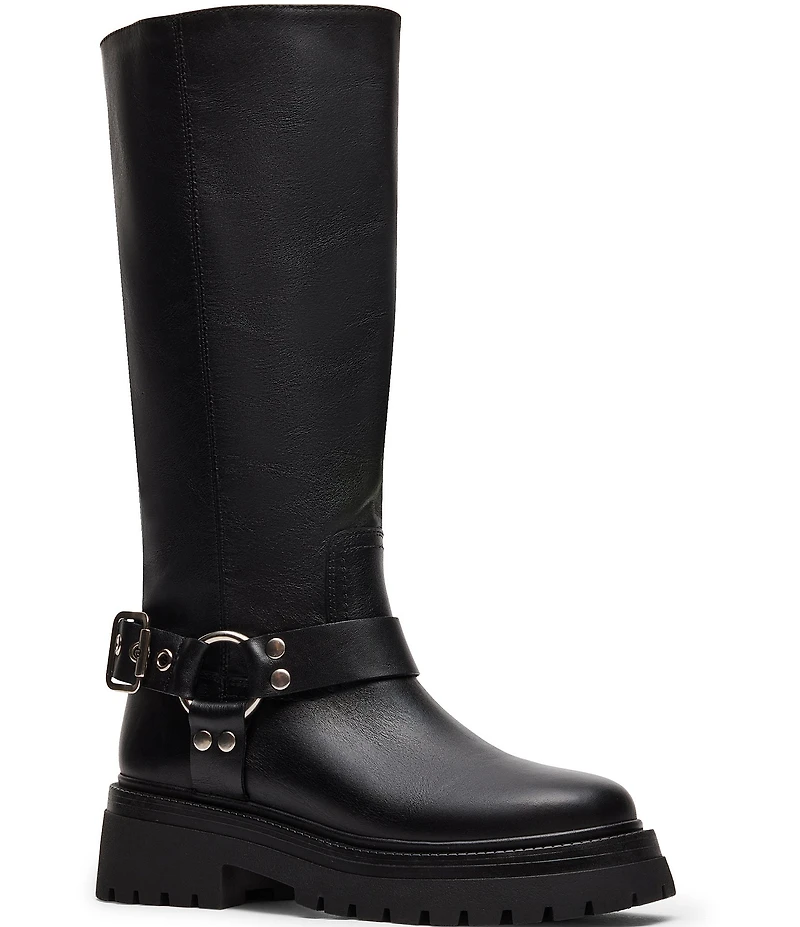 Steve Madden Everest Leather Tall Moto Engineer Boots