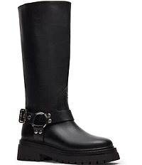 Steve Madden Everest Leather Tall Moto Engineer Boots