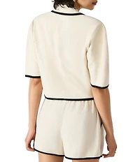 Steve Madden Fable Notch Lapel Neck Puff Sleeve Cropped Coordinating Blazer