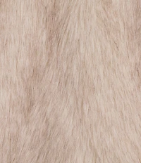 Steve Madden Faux Fur Woven Notch Lapel Collar Long Sleeve Cropped Jacket