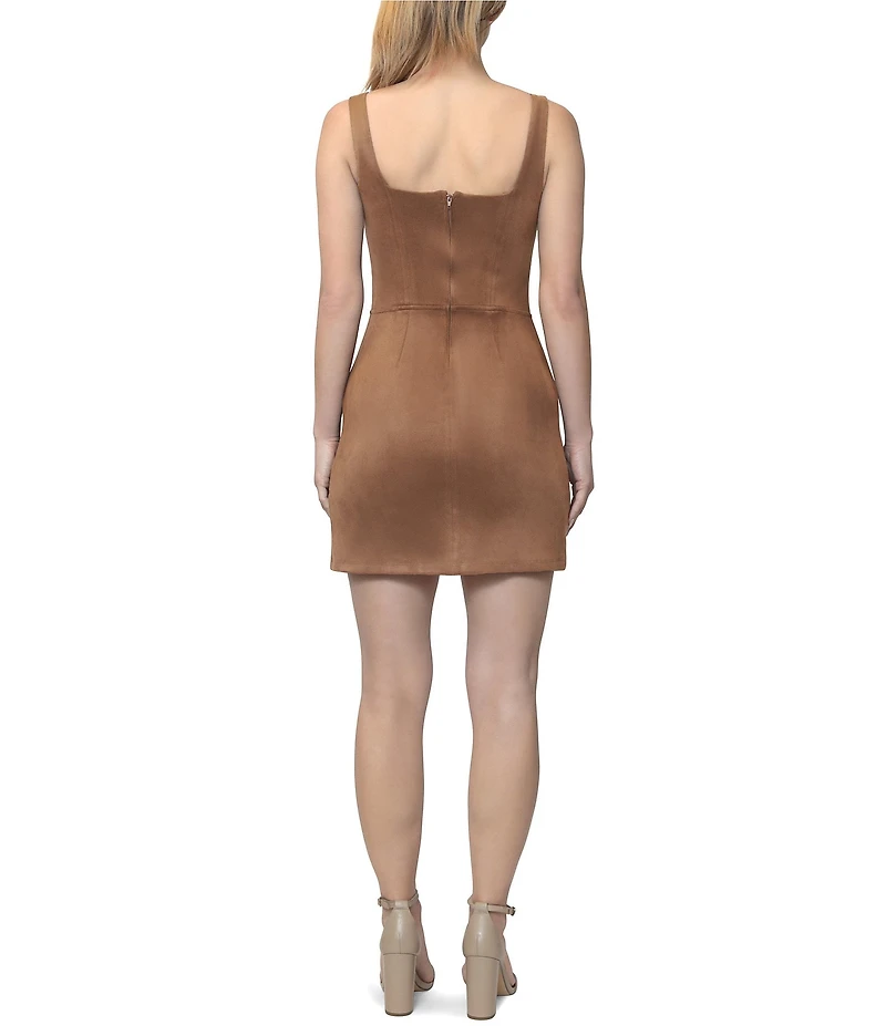 Steve Madden Faux Suede Corset Bodice Mini Dress