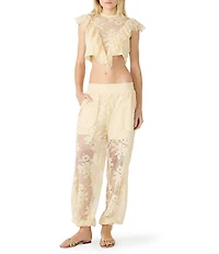 Steve Madden Faya Lace High Rise Balloon Wide Leg Pants