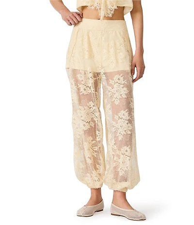 Steve Madden Faya Lace High Rise Balloon Wide Leg Pants