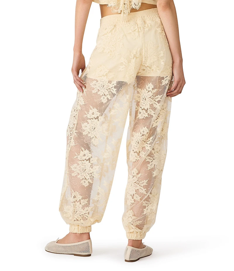 Steve Madden Faya Lace High Rise Balloon Wide Leg Pants