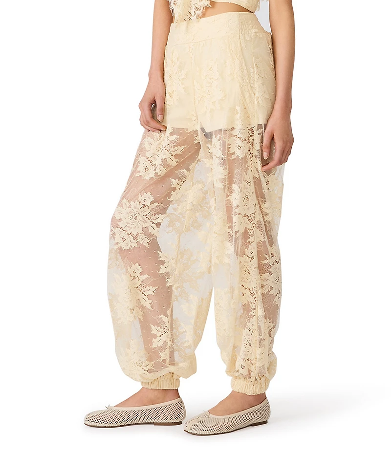 Steve Madden Faya Lace High Rise Balloon Wide Leg Pants