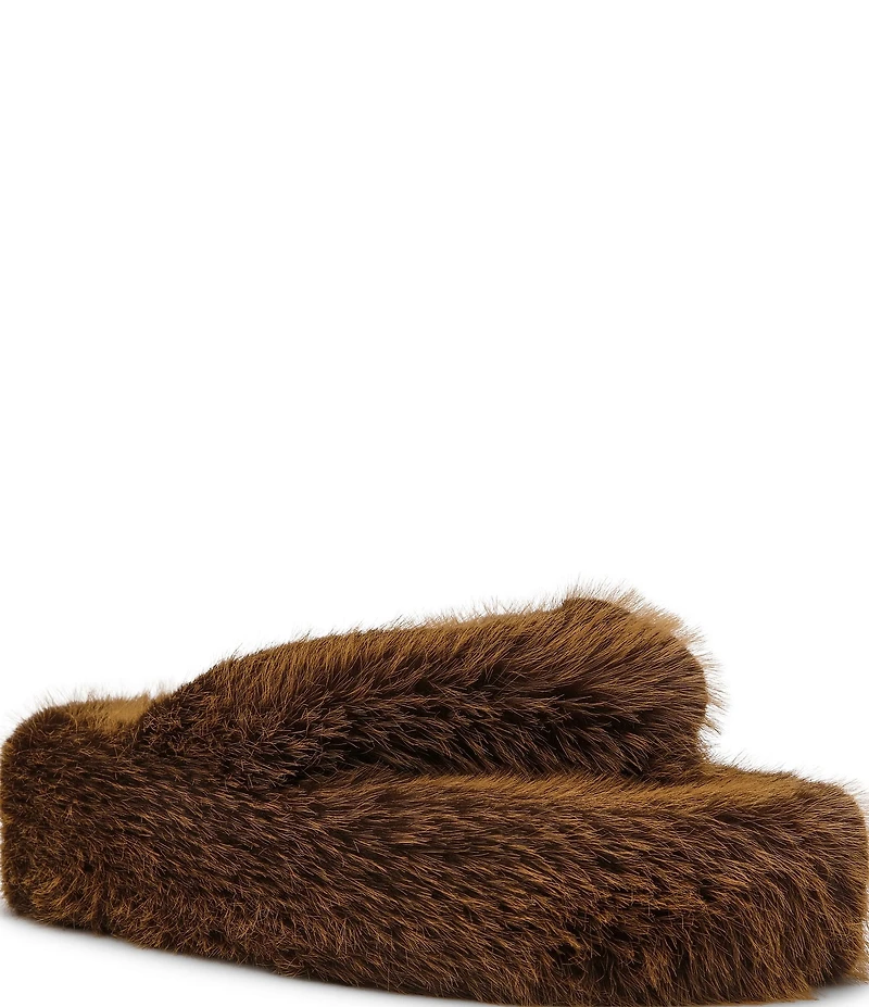 Steve Madden Fizzy Faux Fur Thong Slippers